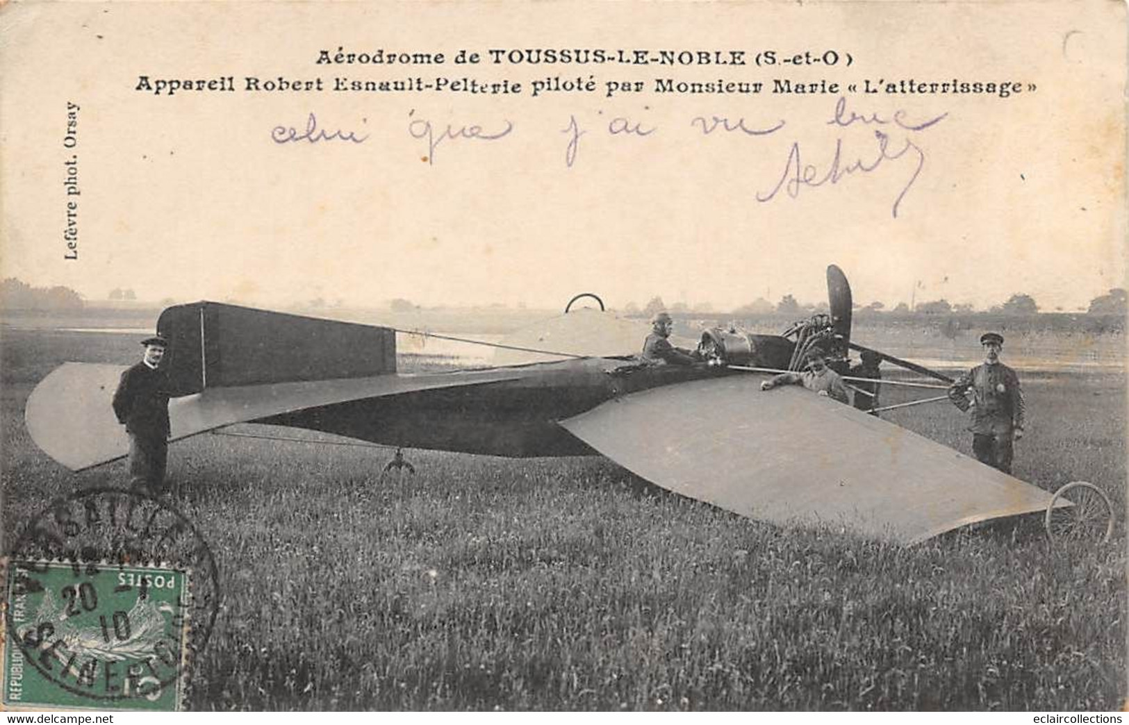 Toussus Le Noble         78    Avion Robert Esnault-Pelterie Piloté Par M.Marie        (voir Scan) - Toussus Le Noble