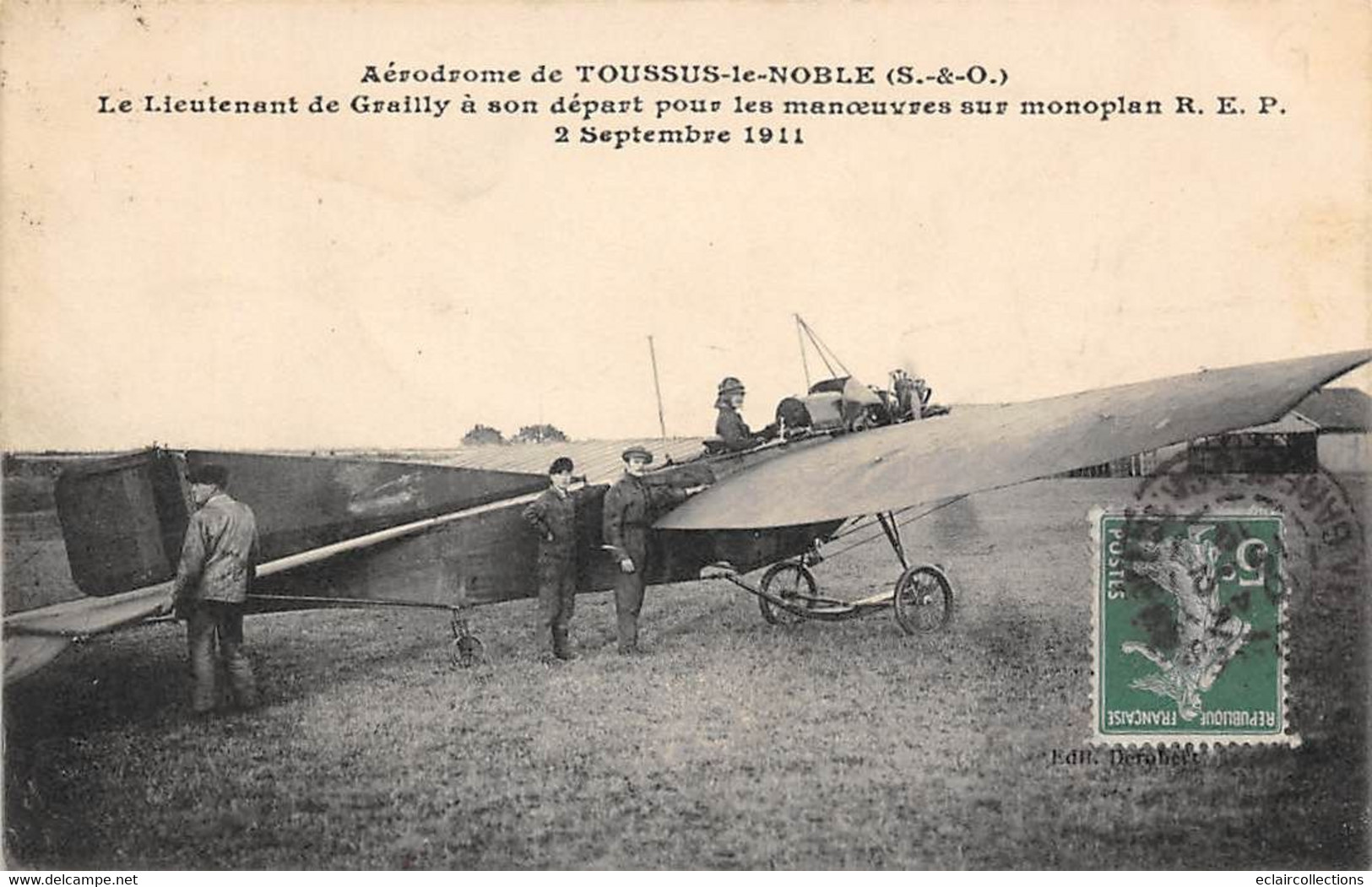 Toussus Le Noble         78         Aviation. Le Lieutenant De Grailly A Son Départ Septembre 1911      (voir Scan) - Toussus Le Noble