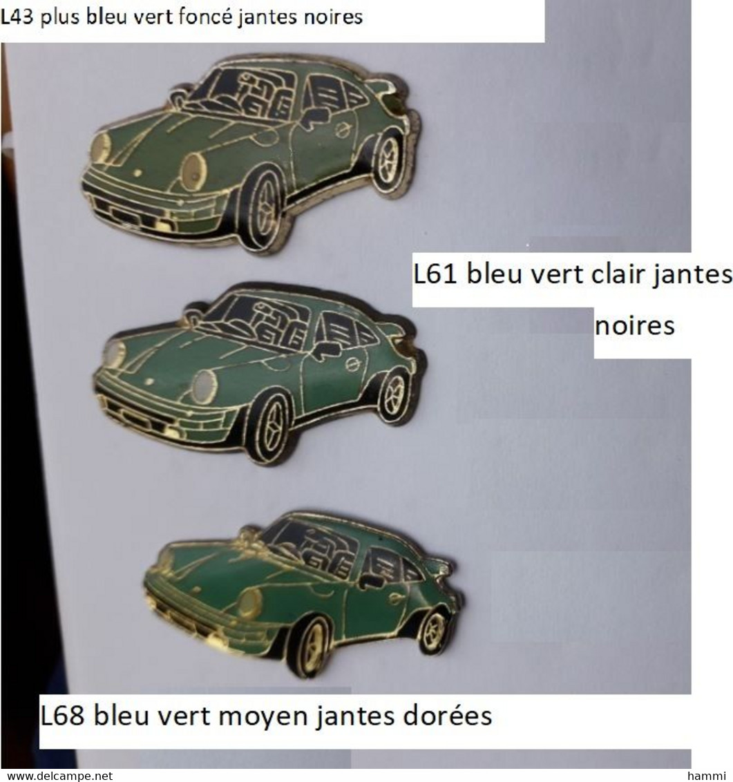 L61 Pin's Superbe PORSCHE Bleu Vert Clair Jantes NOIRES Achat Immédiat - Porsche