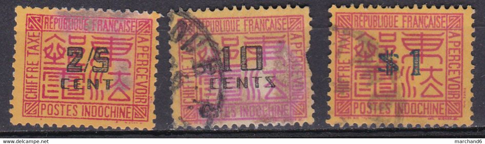 Indochine Timbre Taxe 1931-41 N°58-67-74+57-58-59-60-62-63 Oblitéré Neuf** Neuf* Sans Gomme 2scan - Timbres-taxe