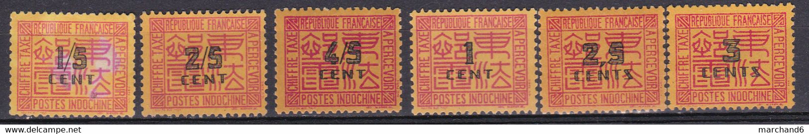 Indochine Timbre Taxe 1931-41 N°58-67-74+57-58-59-60-62-63 Oblitéré Neuf** Neuf* Sans Gomme 2scan - Timbres-taxe