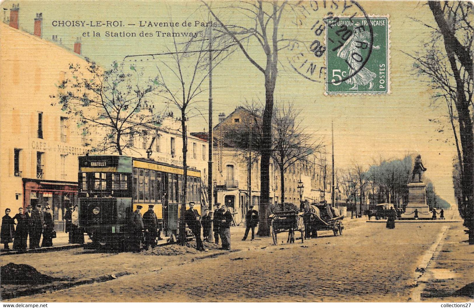94-CHOISY-LE-ROI- L'AVENUE DE PARIS ET LA STATION DES TRAMWAYS - Choisy Le Roi