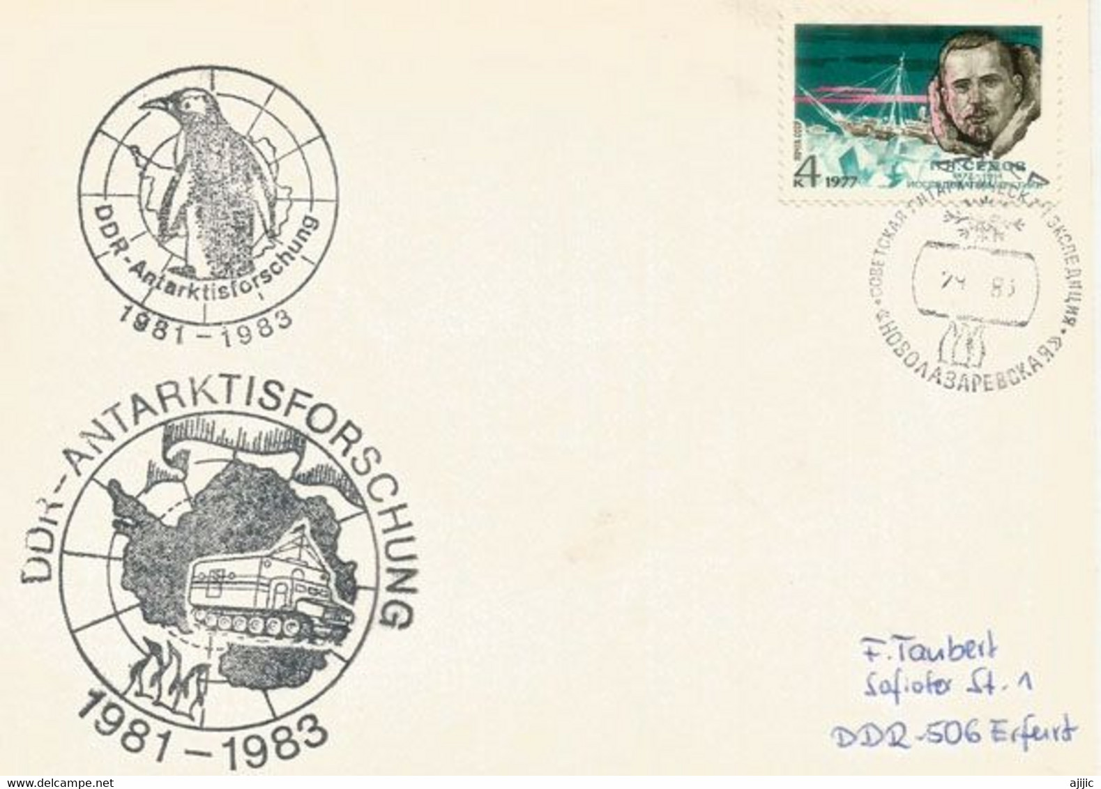 Recherches Scientifiques Allemandes à La Station Russe Novolazarevskaya/Explorations Antarctiques. 1981-1983 , Lettre - Spedizioni Antartiche