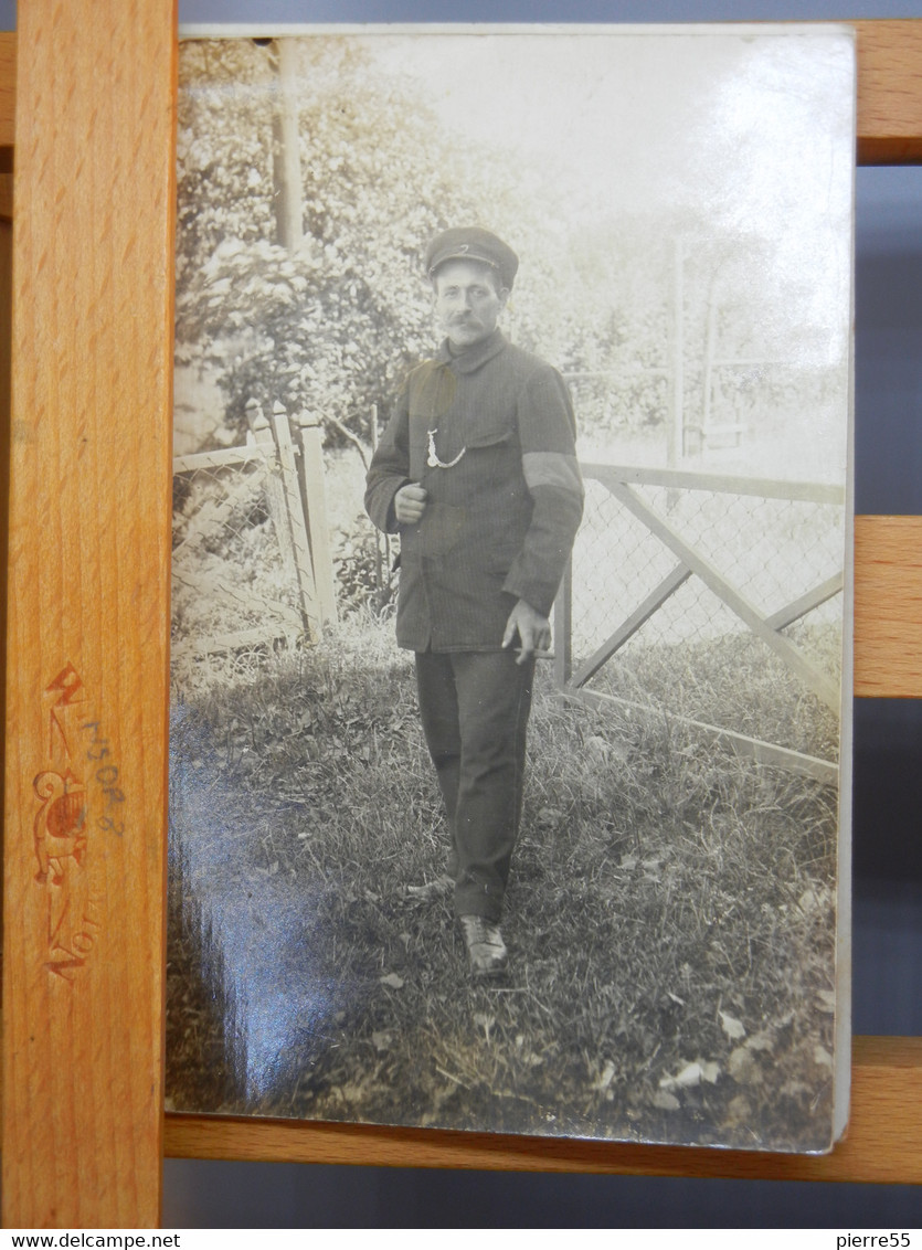 PHOTO PERSO D'UN PRISONNIER DE GUERRE 1917 - GRIFFE "KRIGSGEFANGENEN LAGER" + OBLIT ANDENNE 1919 -TBE - Personaggi
