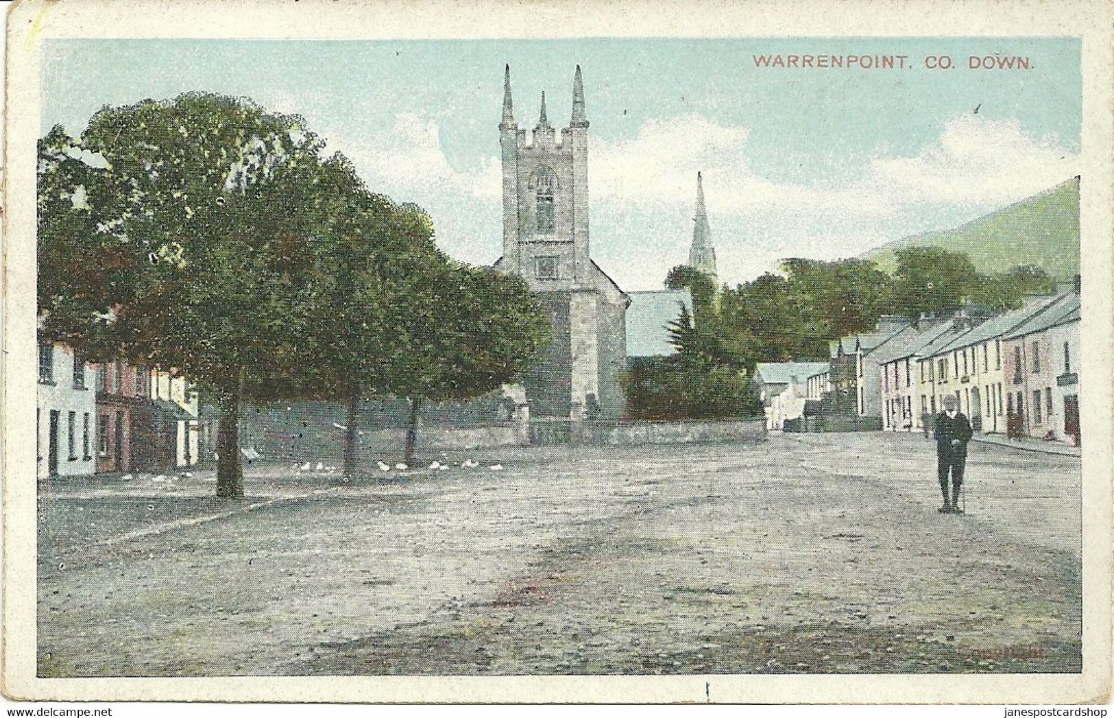 COLOURED POSTCARD - MAIN STREET - WARRENPOINT - COUNTY DOWN - Down