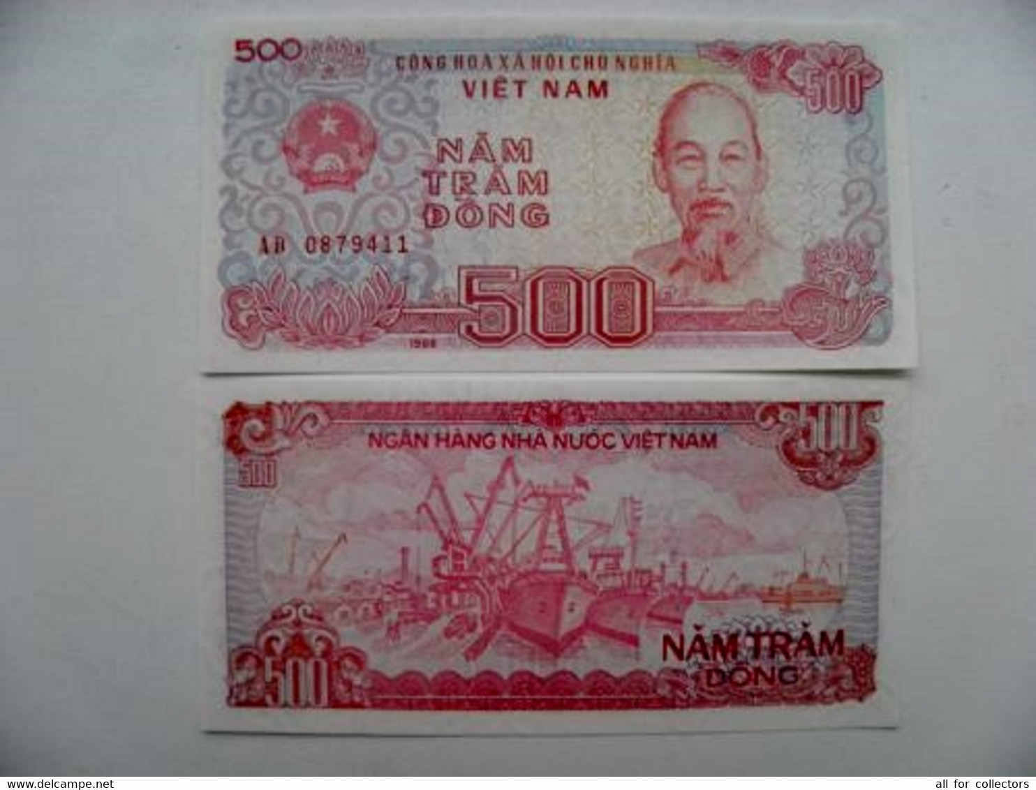 UNC Banknote Vietnam 500 Dong 1988 P-101 Dockside View Ships Ship - Vietnam