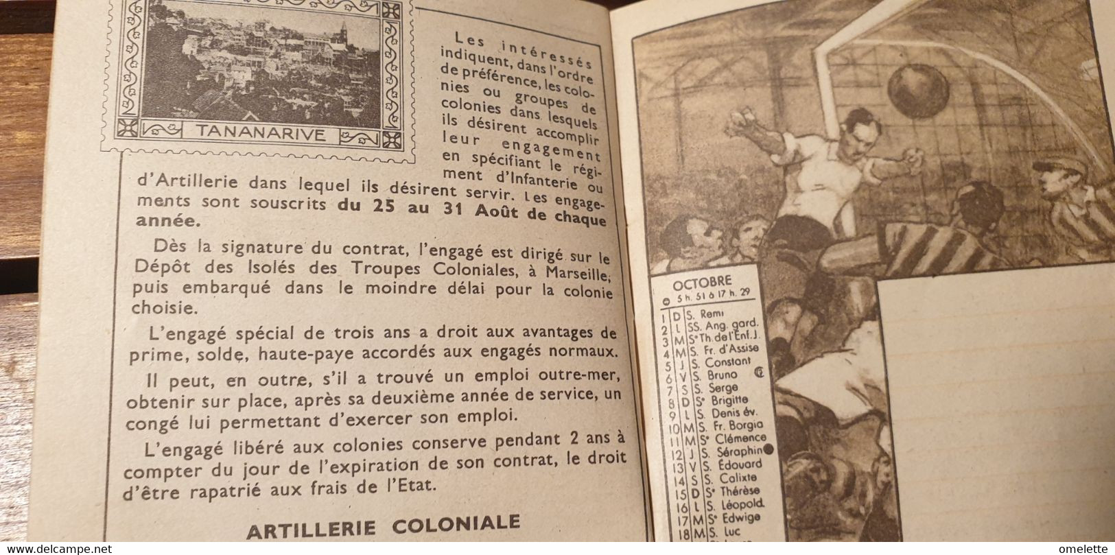 AGENDA DU JEUNE FRANCAIS /1939 /PREPARATION MILITAIRE/BREVET SPORTIF/GRADES/FRANCE DANS LE MONDE/TROUPES COLONIALES