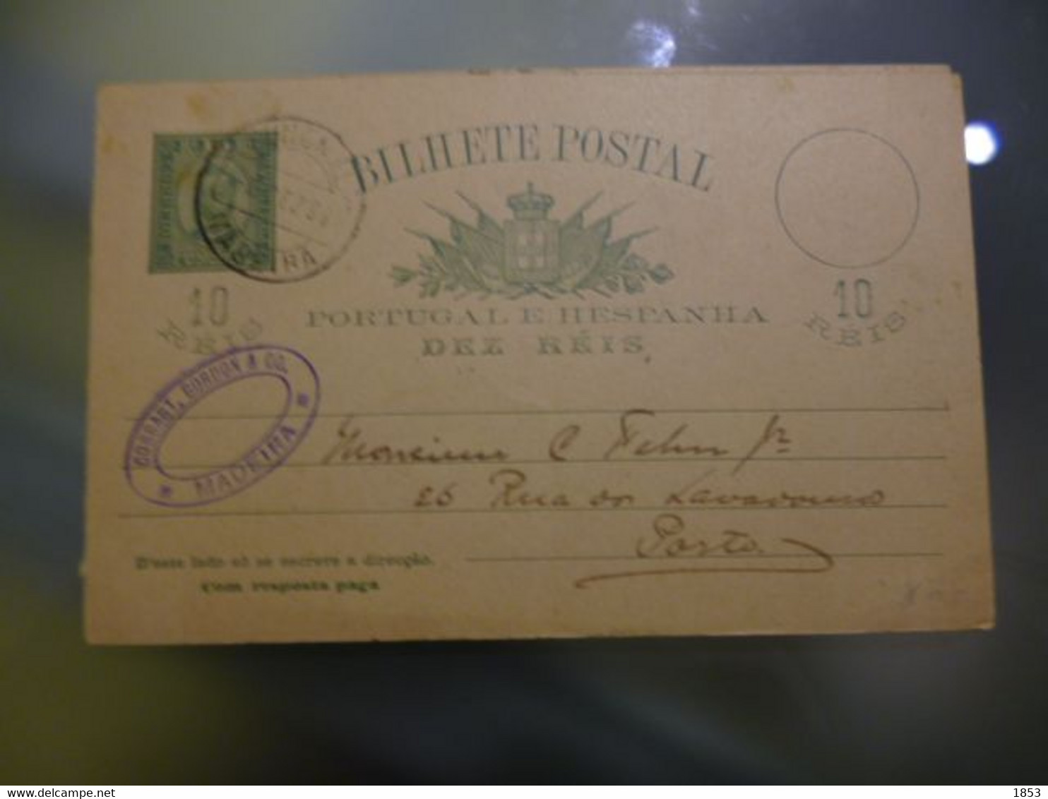 FUNCHAL - D.CARLOS I 10 RÉIS + 10 RÉIS  DO FUNCHAL AO PORTO - Postal Stationery