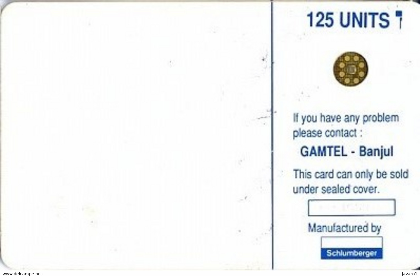 GAMBIA : GAM01 125u Blue SI-4(7) Rough Picture 1st Issue USED - Gambie