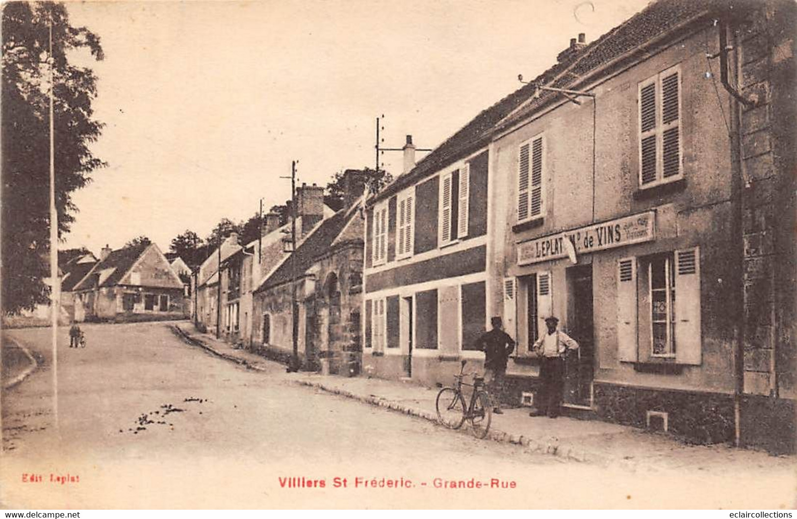 Villiers Saint Frédéric       78         Grande Rue . Leplat Marchand De Vins        (voir Scan) - Sonstige & Ohne Zuordnung