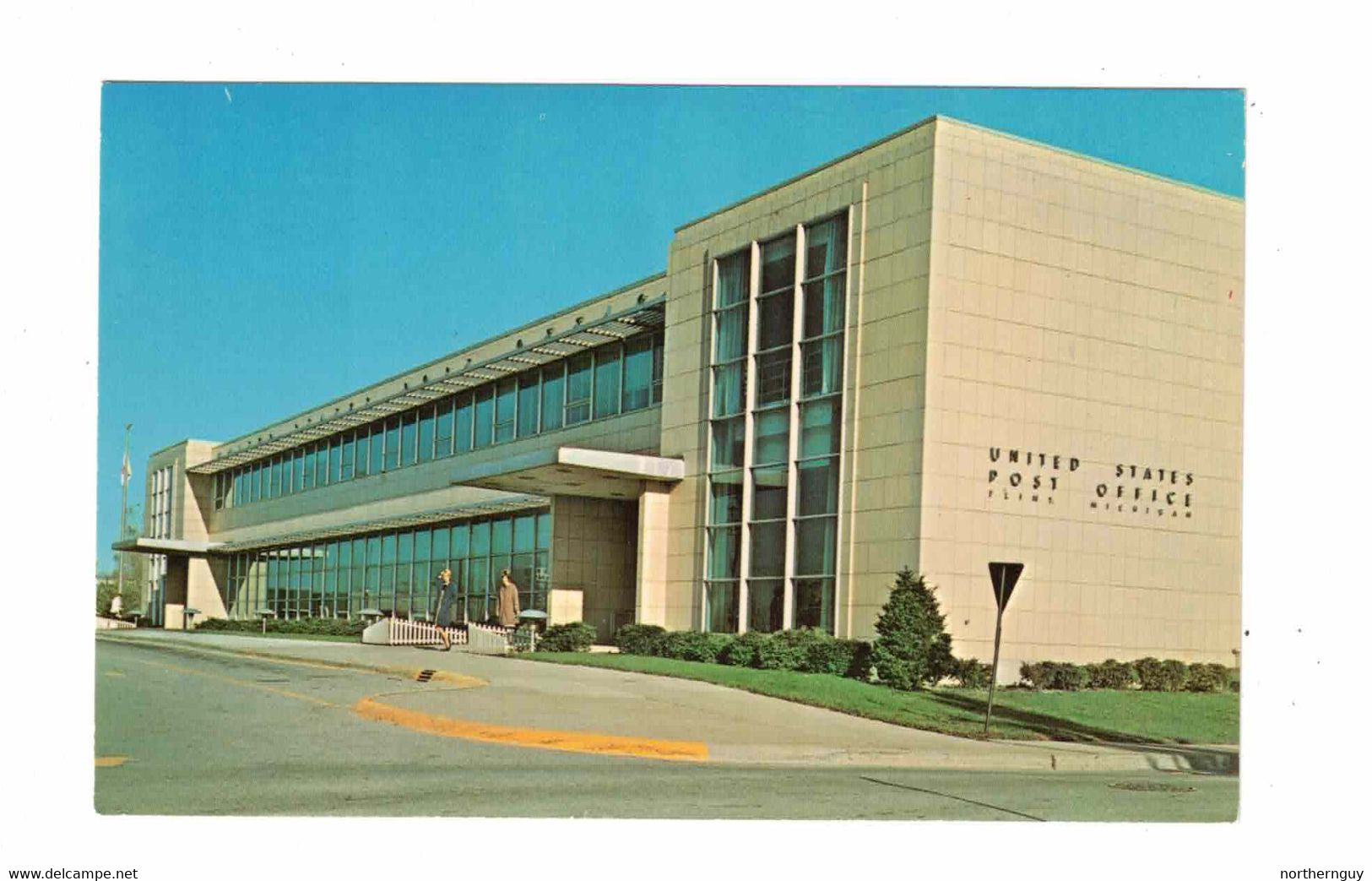 FLINT, Michigan, USA, U. S. Post Office, Old Chrome Postcard - Flint