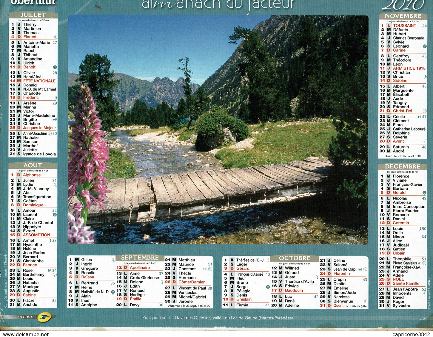 2010 - PONT SUR LE GAVE DES HOULETTES (65) Et MAISON FLEURIE AU BORD DE LA CASCADE  (Italie) - Ed. Oberthur - Grossformat : 2001-...