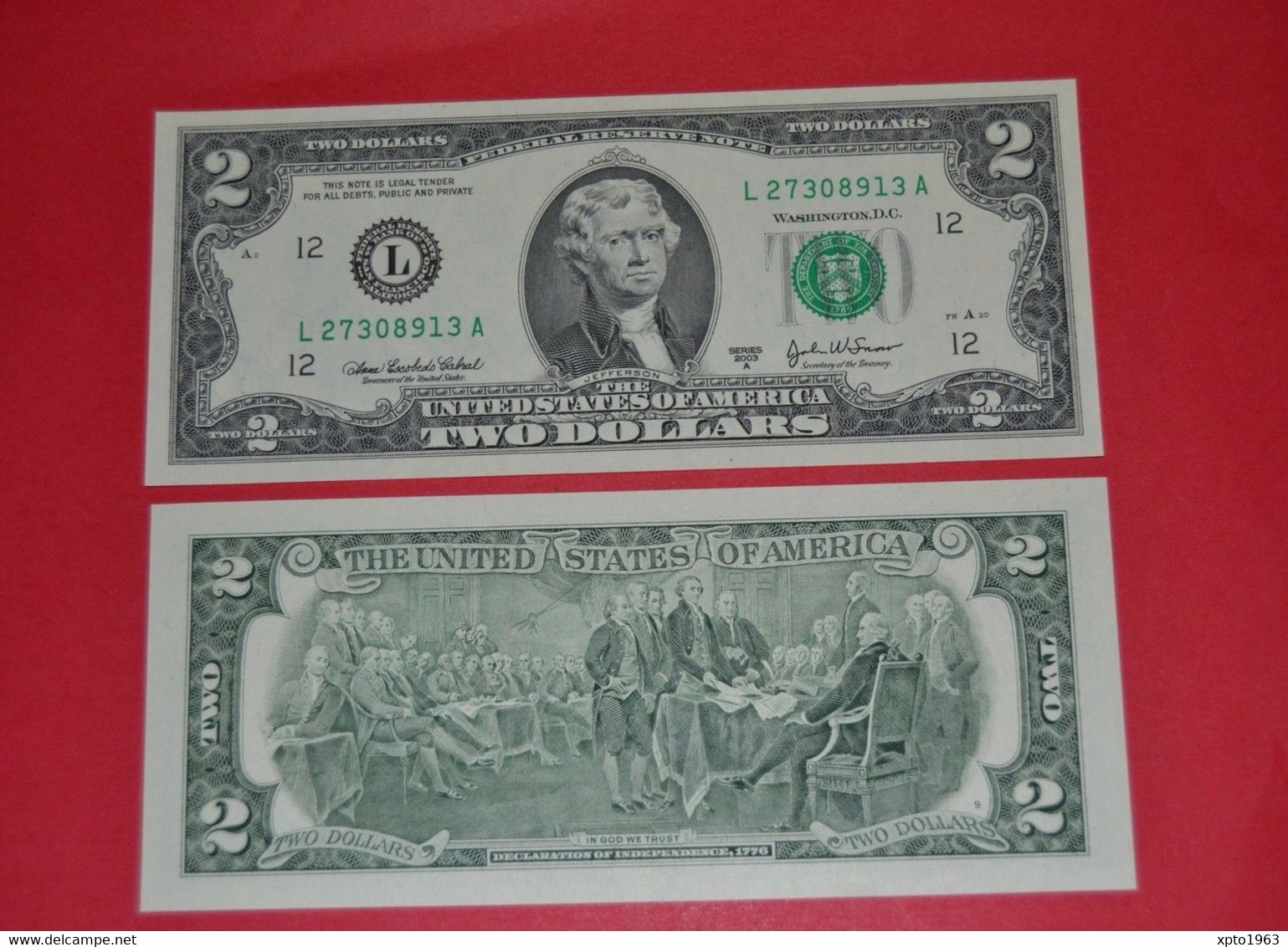 USA &#x2605; $2 Dollar Bill 2003 A - (L) SAN FRANCISCO &#x2605; NEW Dollar Bill &#x2605; UNC NEUF FDS - Biljetten Van De  Federal Reserve (1928-...)