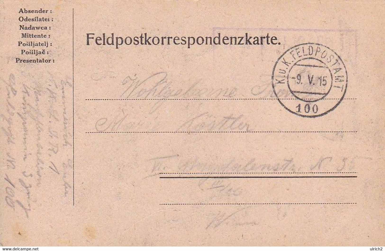 Feldpostkarte - K.k. LIR No. 1 - 1915 (53516) - Covers & Documents