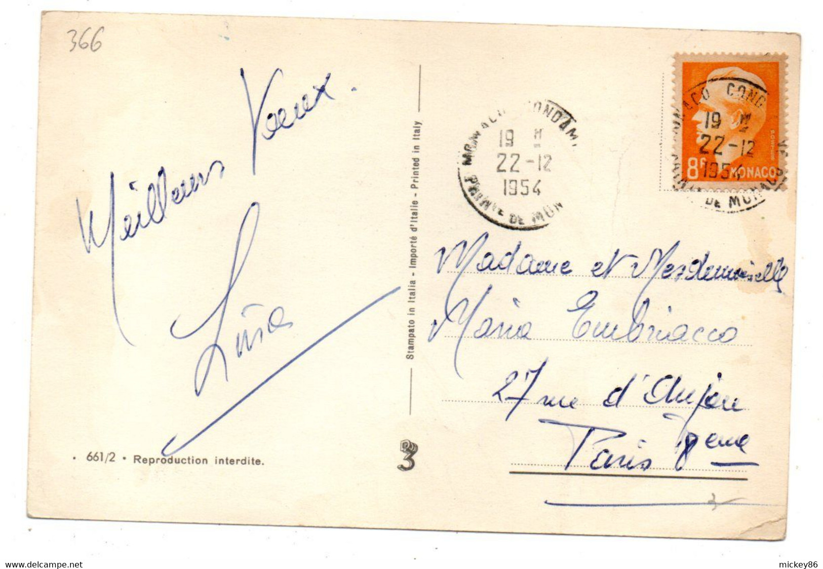 Joyeux Noel --1954--signée AS  -Attelage Avec Enfant,sapin Et écureuil....timbre Monaco....à Saisir - Christmas