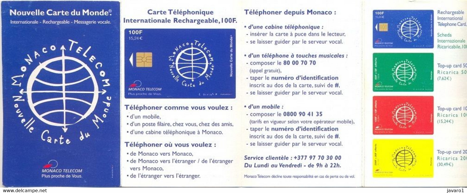 MONACO ; MF53 Carte Du Monde Rechargable Phonecard WITH FOLDER - Monaco