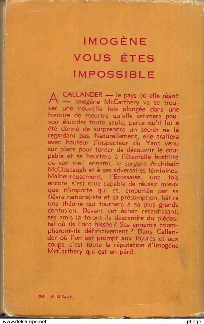 Imogène Vous êtes Impossible Par Exbrayat - Coll. Le Masque N°801 - Le Masque