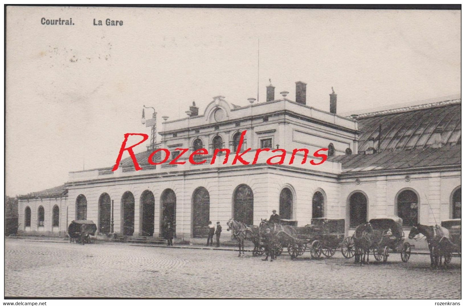 1911 Kortrijk Courtrai La Gare Station Railway Koetsen (In Zeer Goede Staat  - En Très Bon état) - Kortrijk