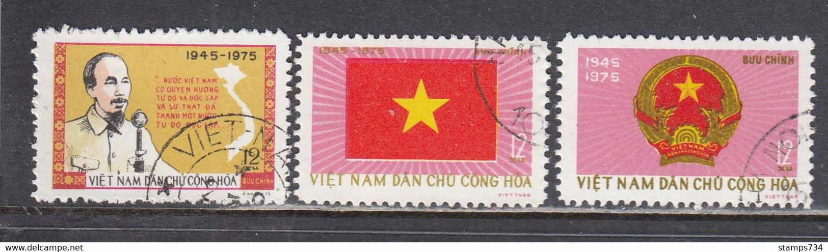 Vietnam Nord 1975 - (1) 30th Anniversary Of Democratic Vietnam, Mi-Nr. 821/23, Used - Viêt-Nam