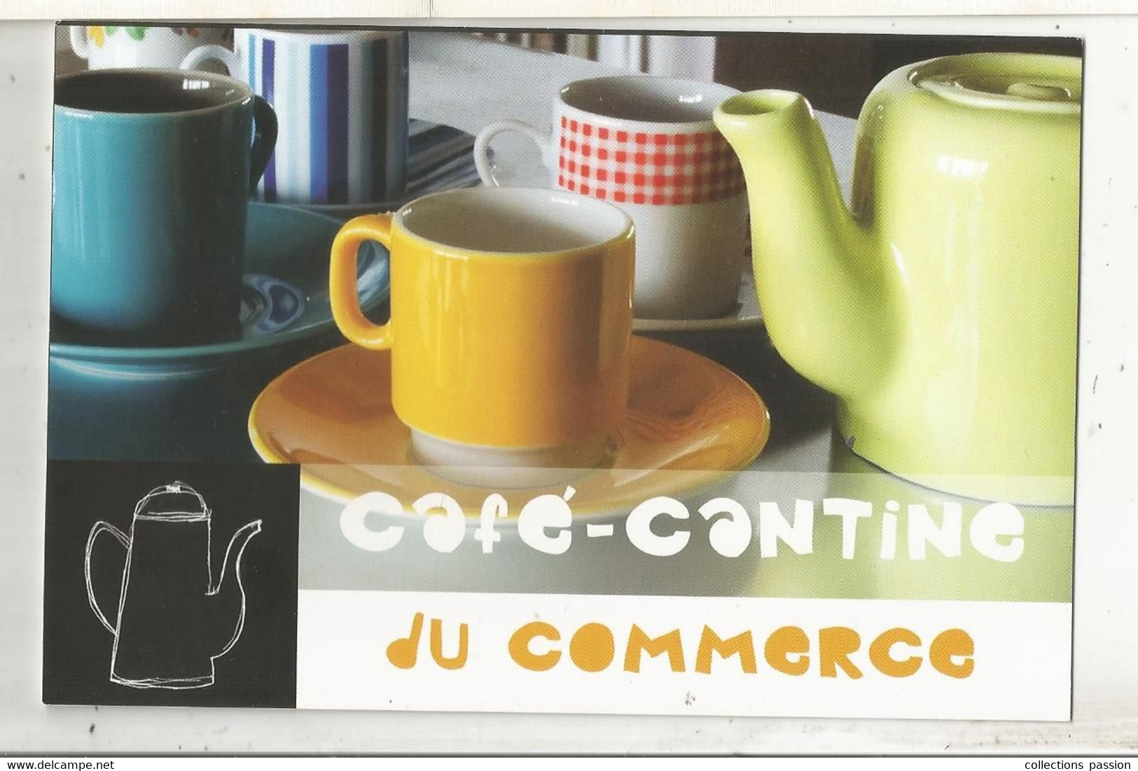 Cp , Commerce , CAFE-CANTINE DU COMMERCE , 86 , Vienne ,  GENCAY ,  Vierge - Cafes