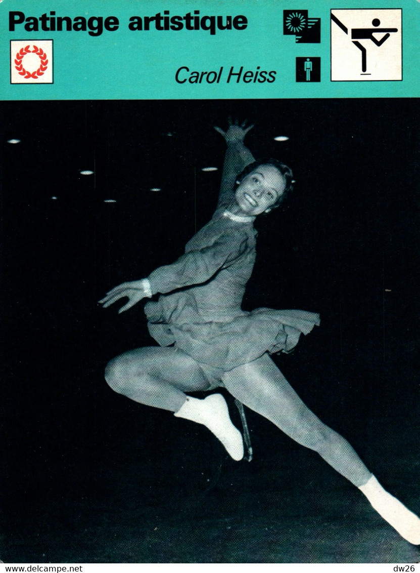 Fiche Sports: Patinage Artistique - Carol Heiss (USA) Championne Olympique 1960 Et Du Monde De 1956 à 1960 - Deportes