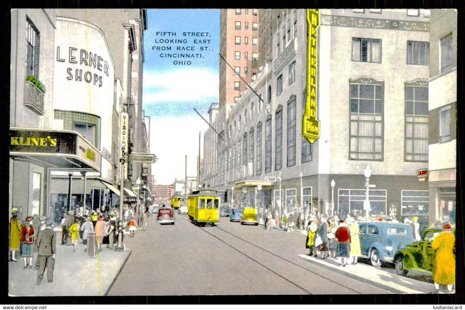 CINCINNATI- Fifth Street,looking East From Race St...(Ed. Wittenborg Toy Co./Natural Color Nº13111)carte Postale - Cincinnati