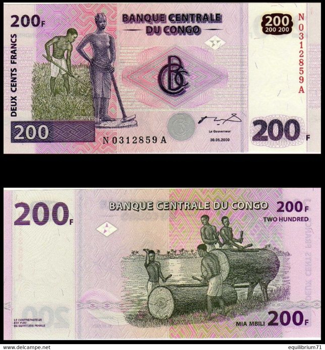 CONGO - 95 - 200f (200 Francs) - 2000 - Zonder Classificatie