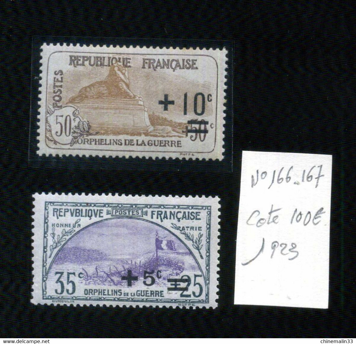 France 1923 N°166 Et 167 Neuf Sans Charnière Cote 100€ - Unused Stamps