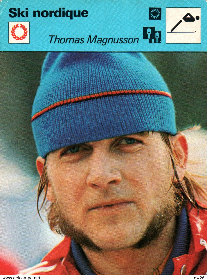 Fiche Sports: Ski Nordique - Thomas Magnusson (Suède) Champion Du Monde Des 30 Km 1974 - Sports