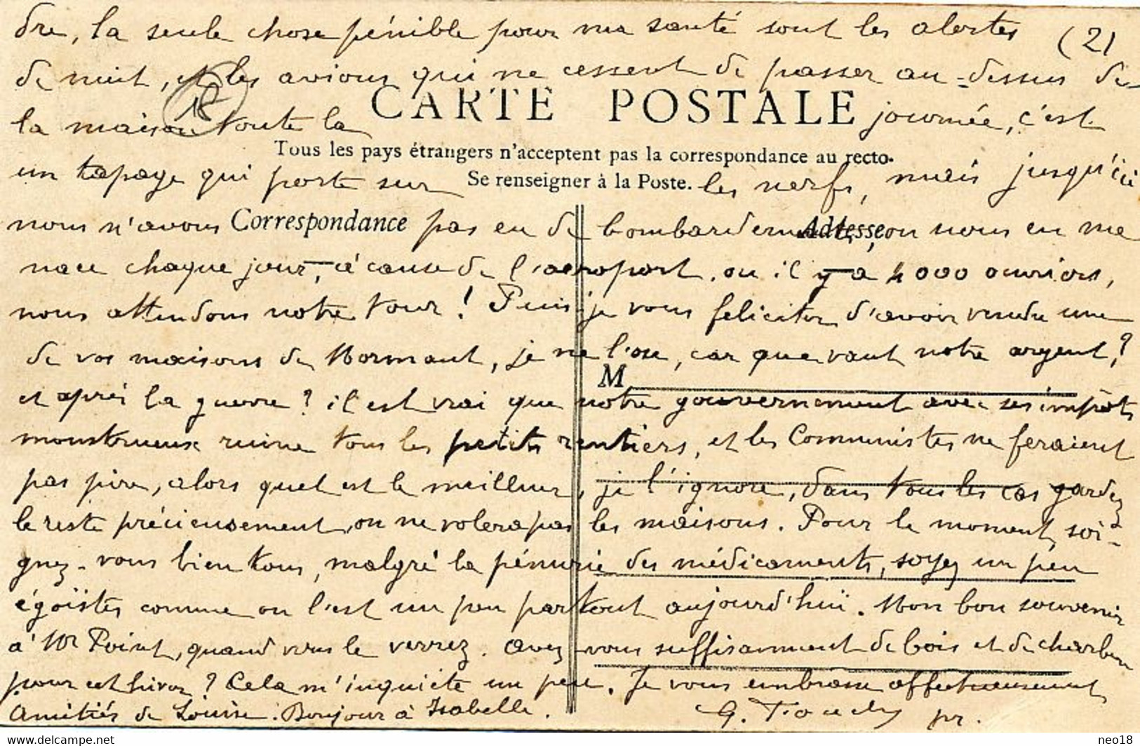 Clémont Sur Sauldre  Gde Rue  Berrichonne Tricot. Texte Guerre Aeroport 4000 Ouvriers Avions Impots Communistes  Penurie - Clémont