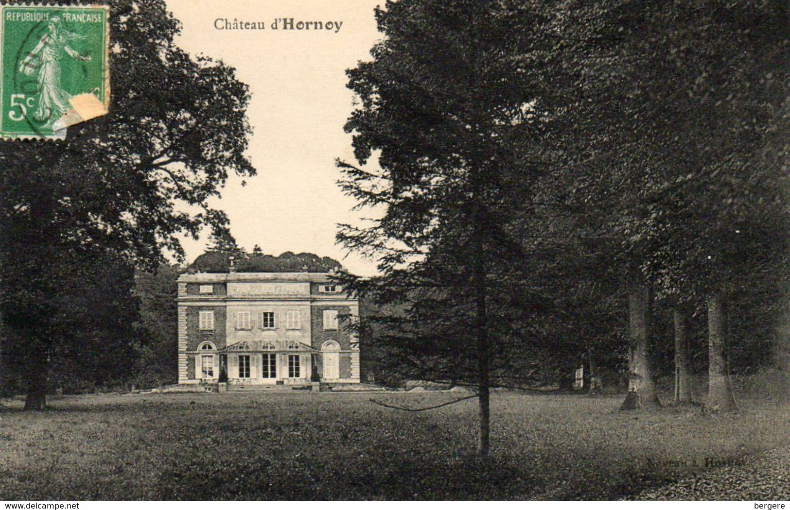 80. CPA. - HORNOY - Le Chateau D' Hornoy - Parc - 1916. - Scan Du Verso  - - Hornoy Le Bourg