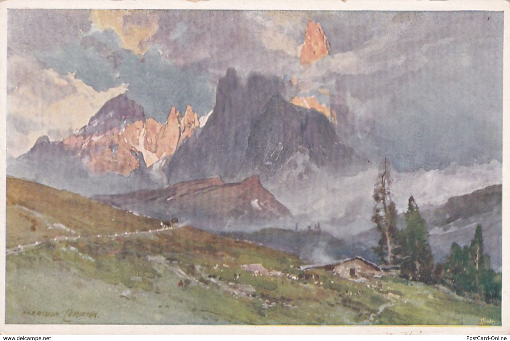 3463 -  - Rollepaß Mit Den Cimon Della Pala , Dolomiten Tirol , Künstlerkarte , Signiert - Nicht Gelaufen - Compton, E.T.