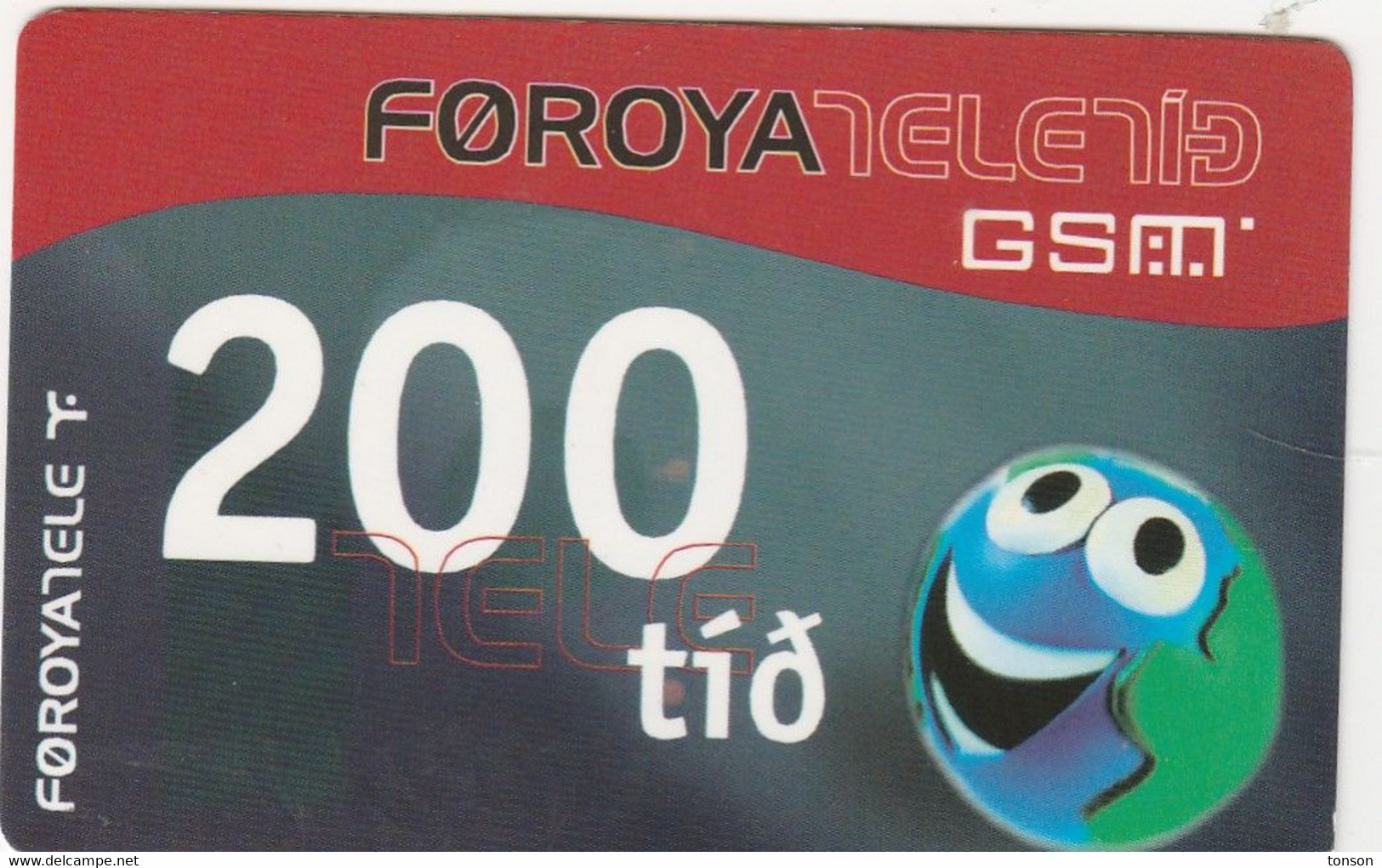 Faroe Islands, FO-TEL-REF-0003_0401, 200 Kr, Funny 'Face', 2 Scans,   31.01.2004 - Féroé (Iles)