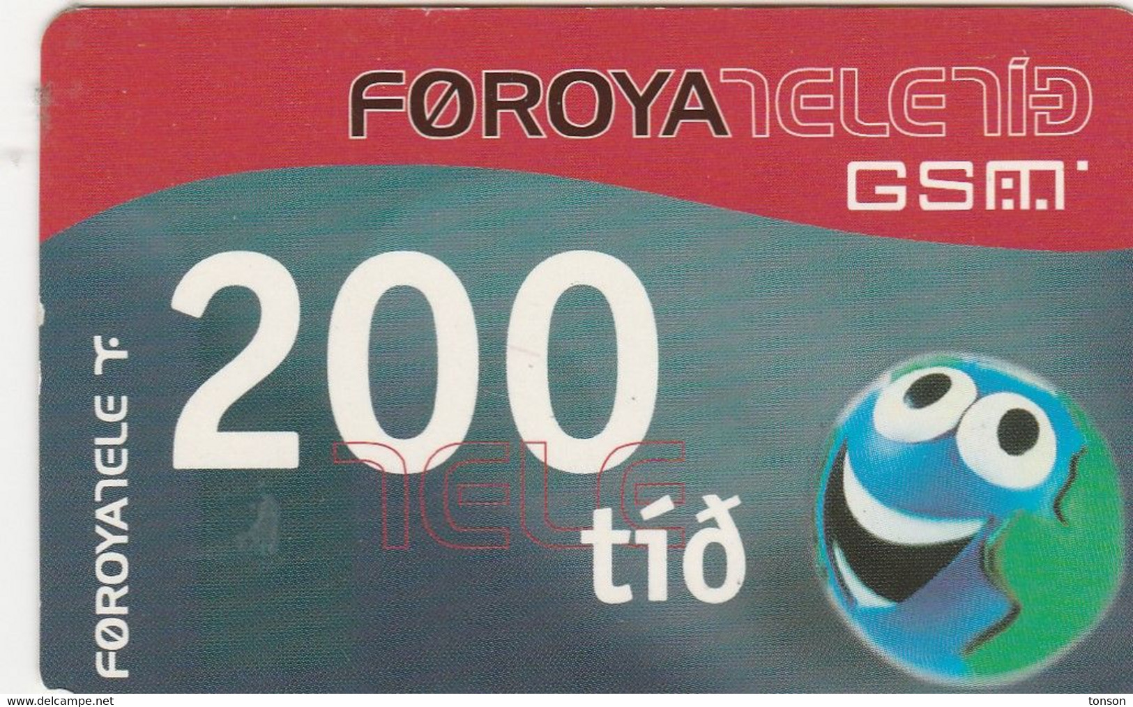 Faroe Islands, FO-TEL-REF-0003_0402, 200 Kr, Funny 'Face', 2 Scans,   05.06.2004   Blue CN, - Faroe Islands