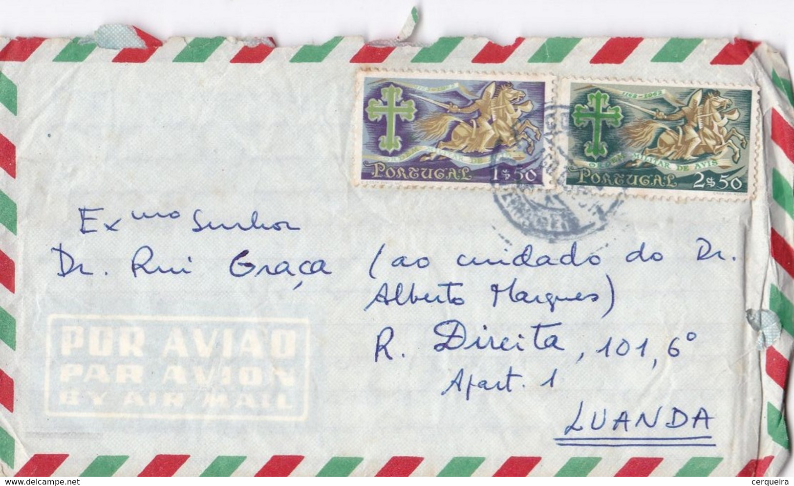 ORDEM  DE AVIZ 2X - COIMBRA -LUANDA - Cartas & Documentos