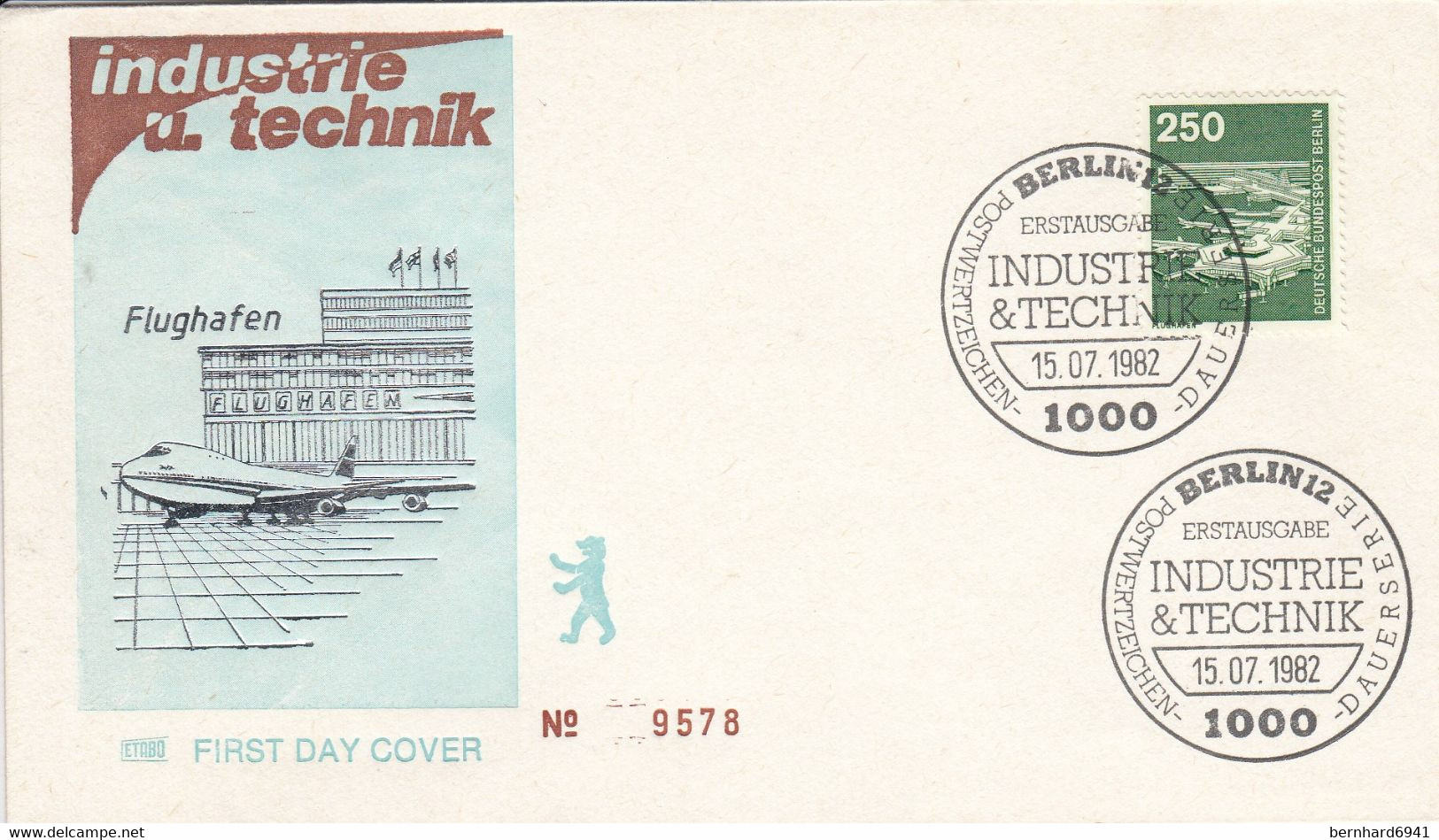 Brief 671 First Day Cover -  Industrie U. Technik - Flughafen, Berlin 12 - Private Covers - Mint