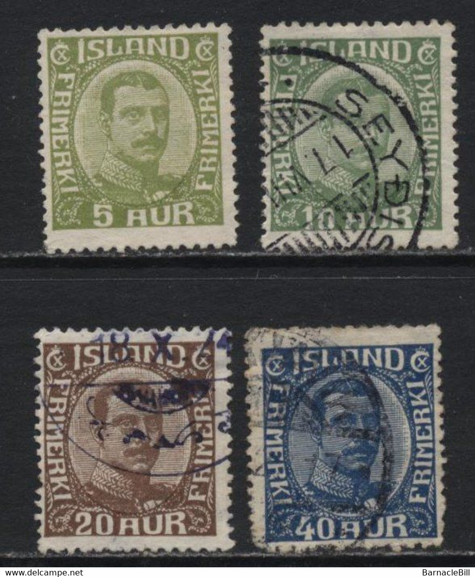 Iceland (39) 1921 Christian X. 4 Values. Mint & Used. - Andere & Zonder Classificatie