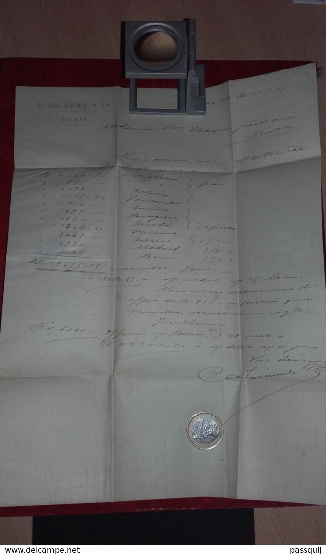 España 1871 Edifil 107(pareja) Gobierno Provisional - Envuelta Bilbao A Morez Du Jura (Francia) - Spain - Espagne Lettre - Lettres & Documents