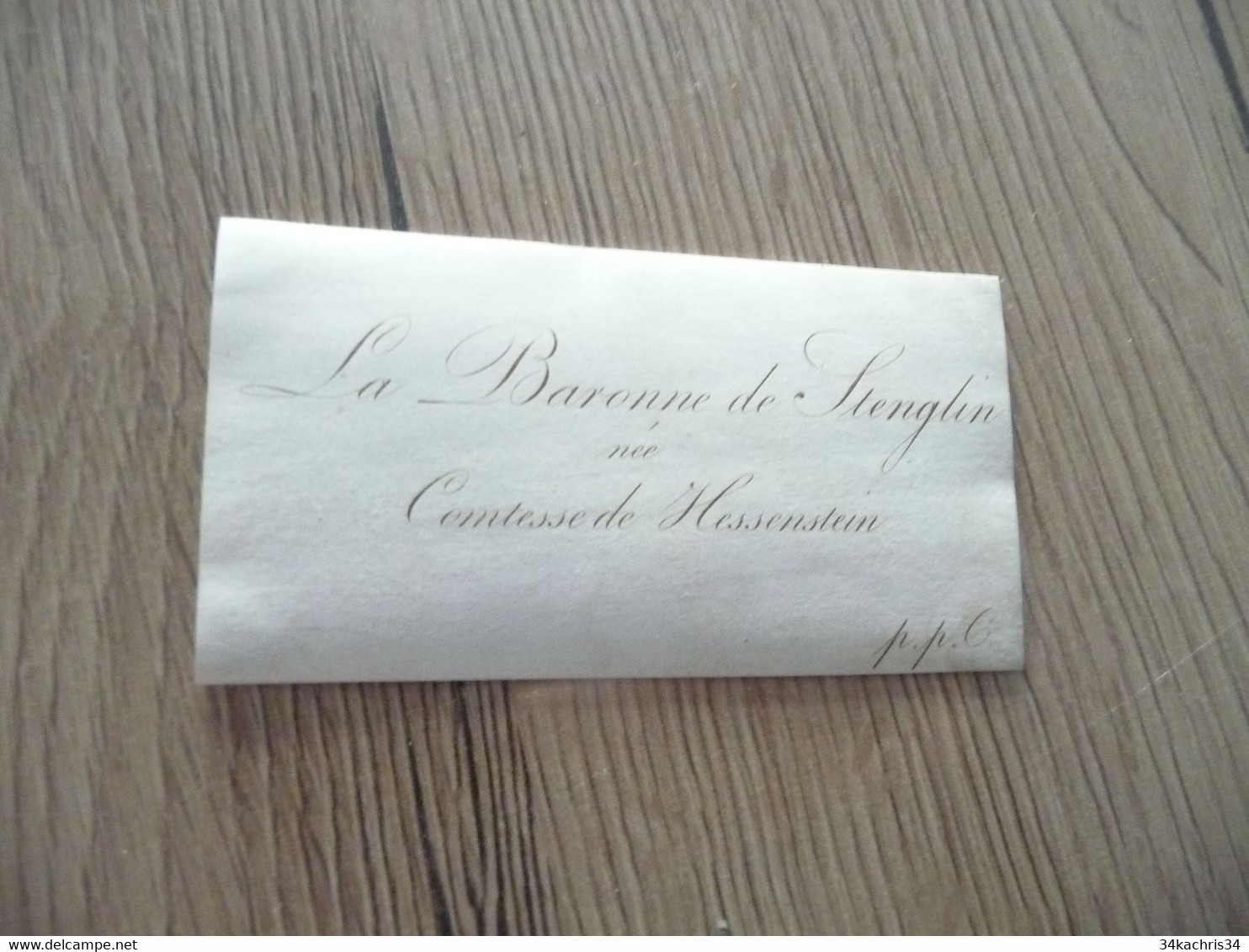 Carte De Visite XIXème Noblesse Royauté La Baronne De Stenglin Née Contesse De Hessenstein - Visiting Cards