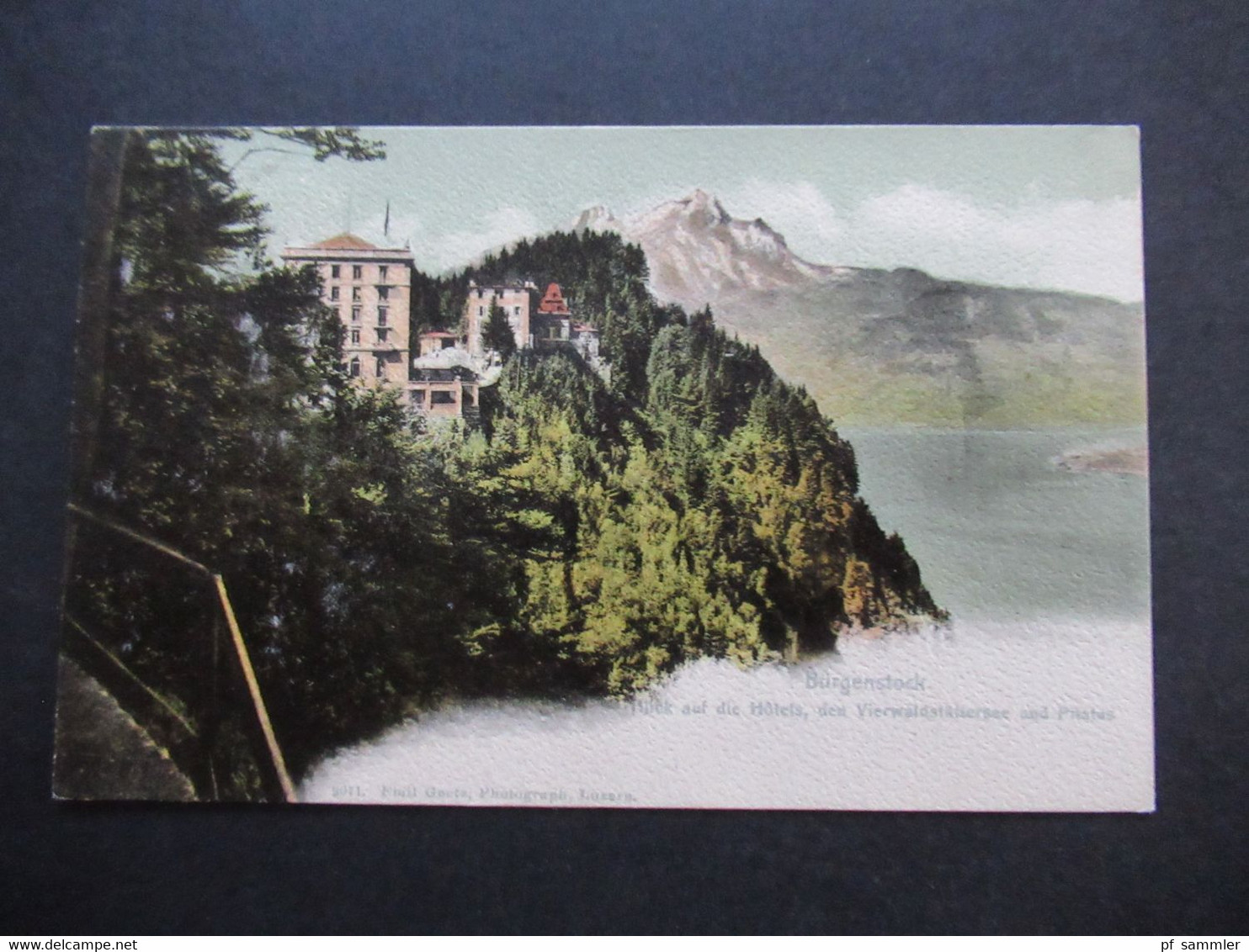 Schweiz 1902 AK Bürgenstock Blick Auf Die Hotels, Den Vierwaldstättersee Und Pilatus Verlag Emil Goetz, Luzern. - Lucerne