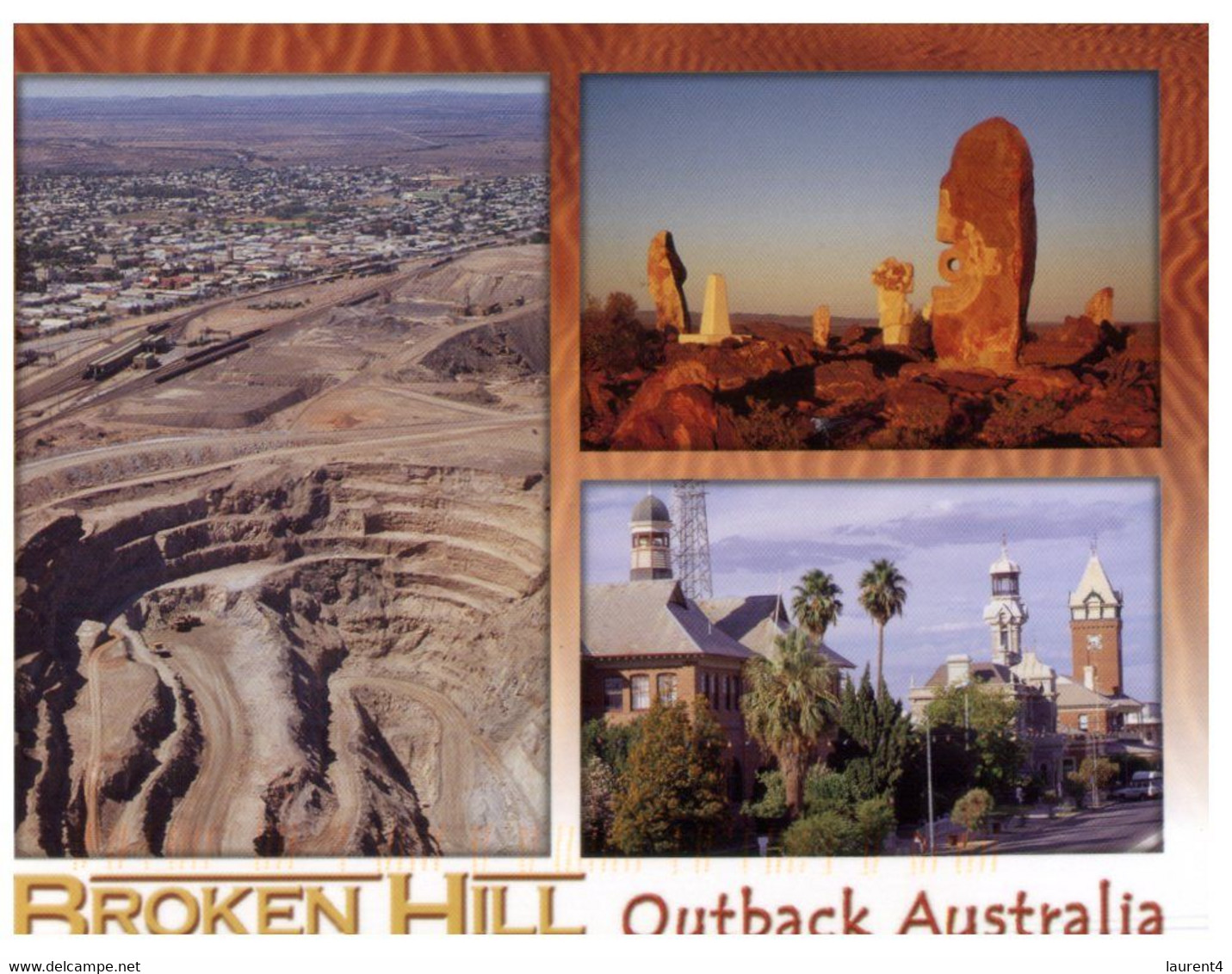 (CC 15) Australia - NSW - Broken Hill / Stones (with Fish Stamp)  3 Views (posted 2011) - Broken Hill