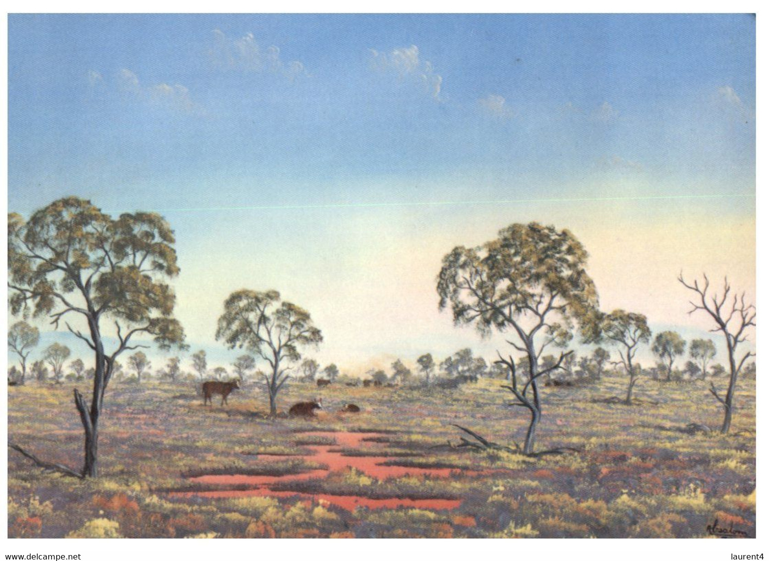 (CC 15) Australia - NSW - Broken Hill / Cattle Resting (with Insect Stamp) (posted 1991) - Broken Hill