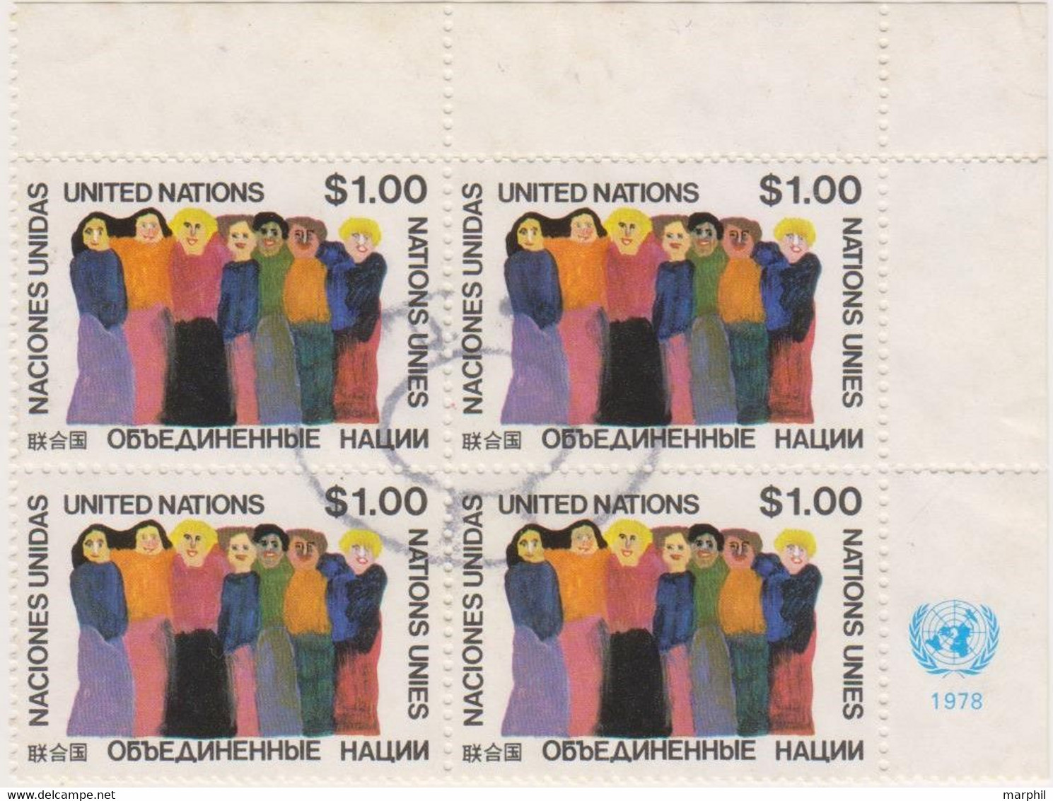Nazioni Unite 1978 MiN°317 Quartina Adf Usata Per Posta Vedere Scansione - Used Stamps