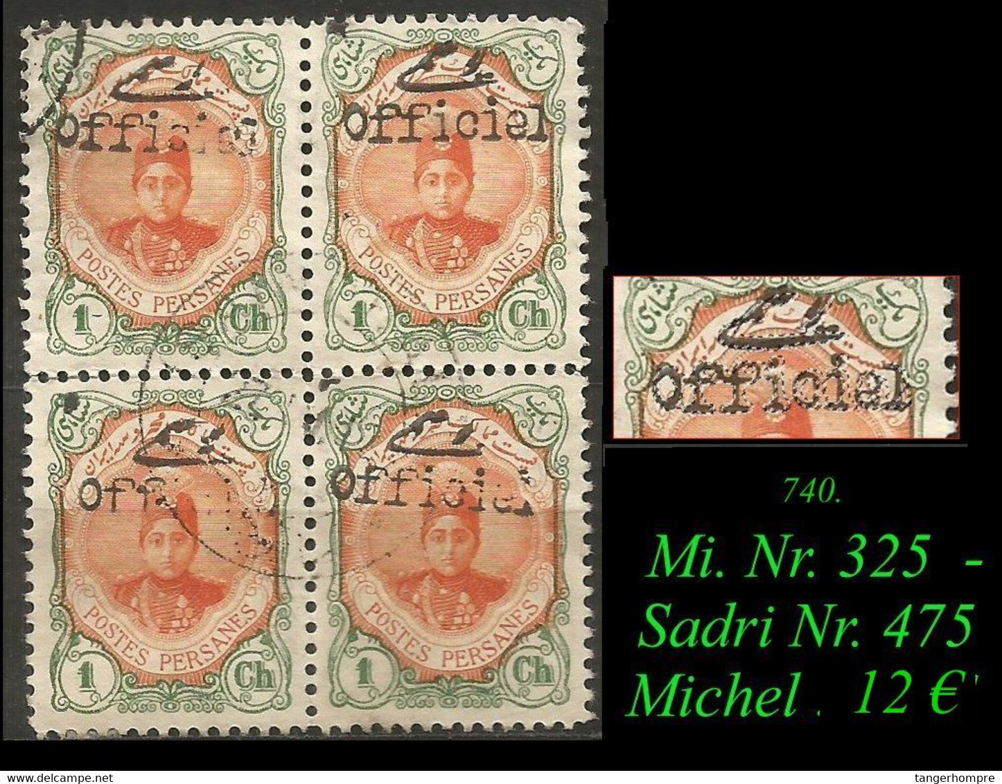 1912 -  Mi. Nr. 325 - Sadri Nr. 475 - Irán