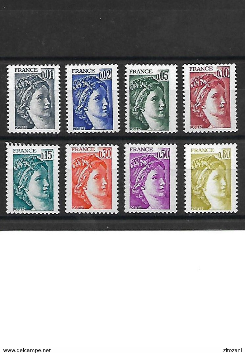 279-1 FRANCE Lot De 8 Timbres Sabine De Gandon YT1962-1963-1964-1965-1966-1968-1969-1971 NEUF ** - 1977-1981 Sabine De Gandon