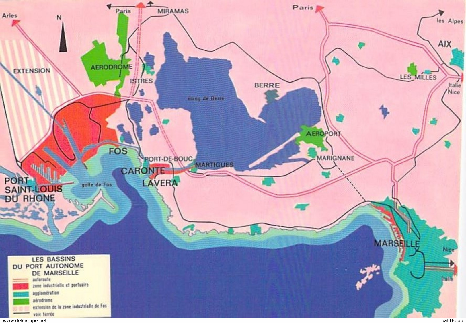 ** Lot De 2 ** Cartes Geographiques Du BASSINS Du PORT AUTONOME De MARSEILLE & De La ZI PORTUAIRE De FOS / MER - CPSM GF - Autres & Non Classés