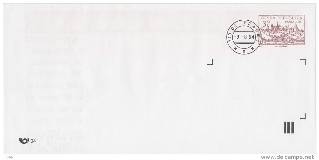 3 Entiers Postaux Enveloppe RépubliqueTchèque 1994 (2 Oblitérés Et 1 Neuf) - Covers