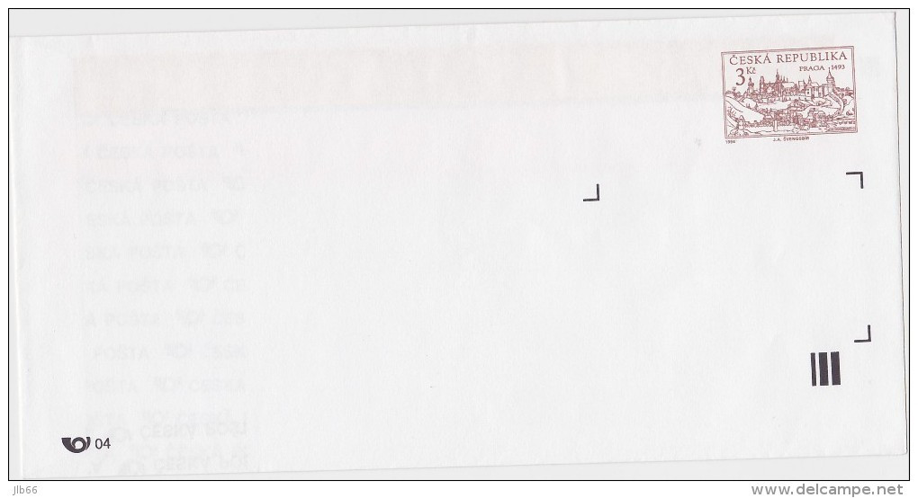 3 Entiers Postaux Enveloppe RépubliqueTchèque 1994 (2 Oblitérés Et 1 Neuf) - Enveloppes