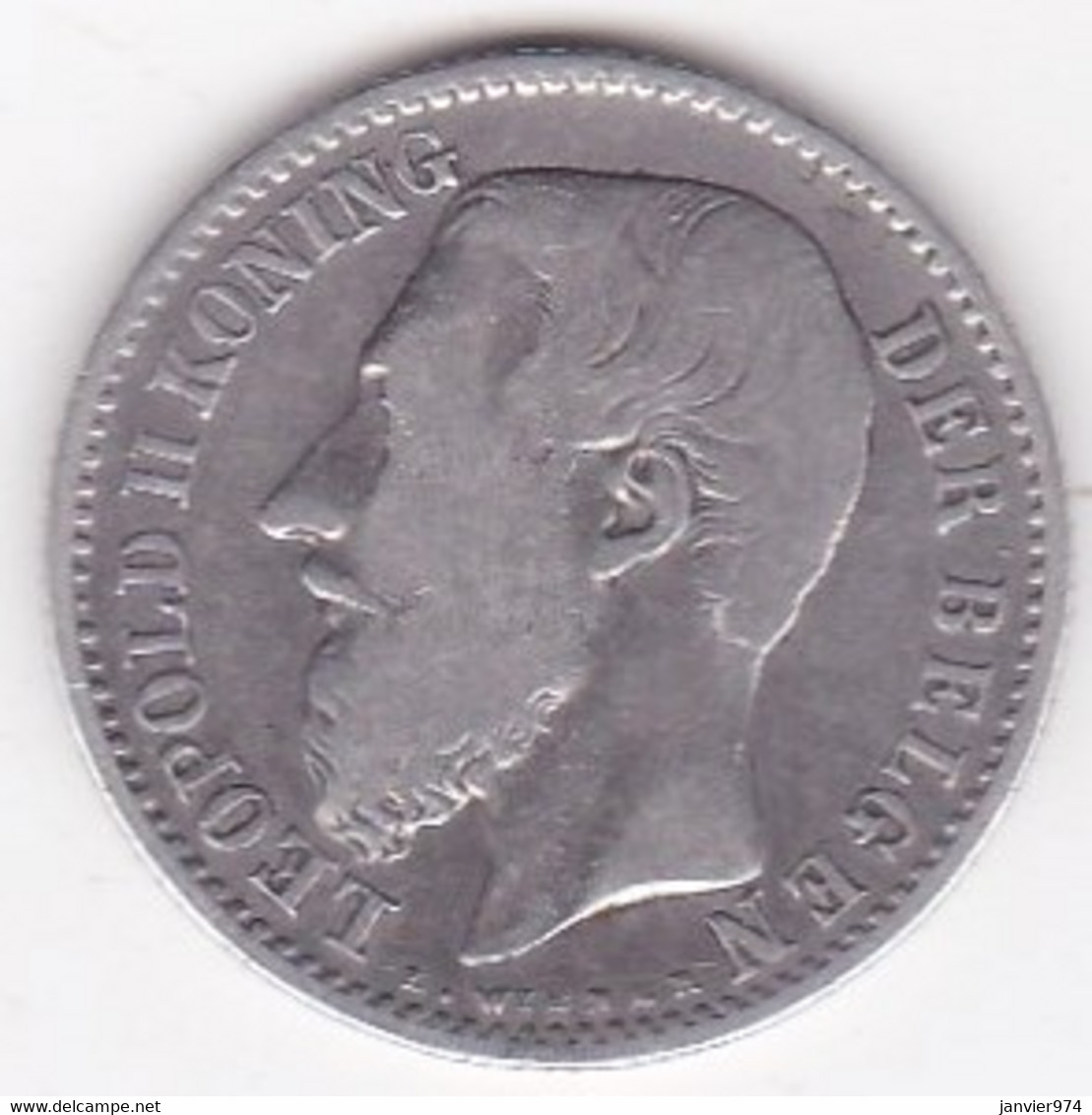 BELGIQUE. 1 FRANC 1887. Légende Flamand. LEOPOLD II. ARGENT. Avec Le Point Après Le L De La Signature - 1 Franc