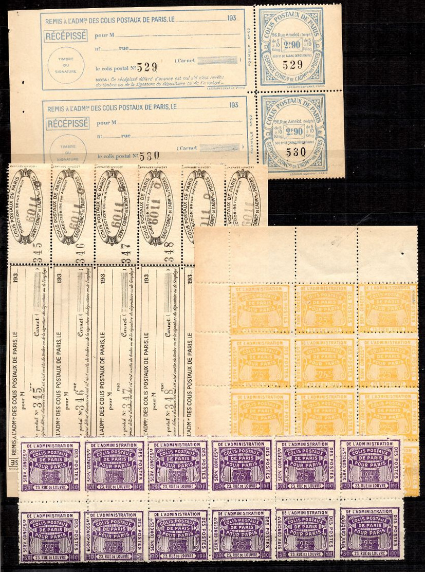 France Colis Postaux Pour Paris Maury N° 49 (12), N° 50 (12), N° 153 (2) Et N° 169 (6) Neufs ** MNH. TB. A Saisir! - Nuevos